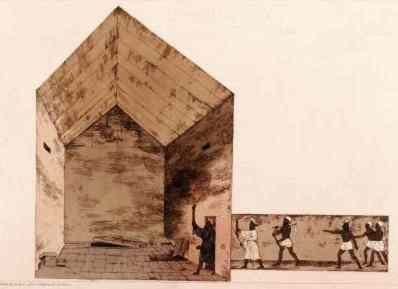 A large rectangular chamber with a triangle roof, at the center of the pyramid of Chephren.